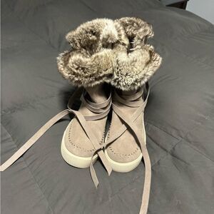 Women's Tan Fur-Lined Boots